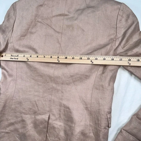 J.Crew Blazer Womens Size 2 Linen Tan Beige Tailored Jacket Career Office Chic - Picture 6 of 10
